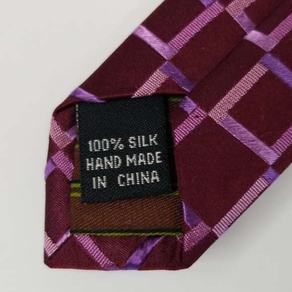 BCBG Attitude Silk Geometric Square Patterned Tie - Picture 7 of 7